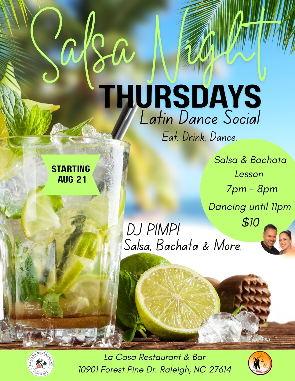 Salsa night Thursdays 